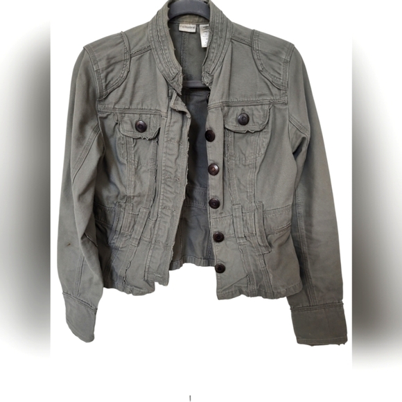No Boundaries Jackets & Blazers - No Boundaries Canvas Olive Green Jacket Juniors 11/13